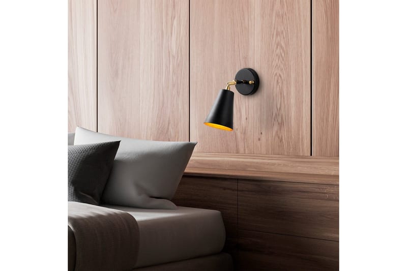 Vegg lampe Avraen Svart / Gull - Svart / Gull - Belysning - Innendørsbelysning & Lamper - Soveromslampe - Sengelamper - Sengelampe vegg