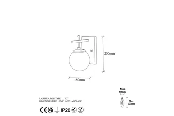 Vegg lampe Brentha Gull - Gull - Belysning - Innendørsbelysning & Lamper - Soveromslampe - Sengelamper - Sengelampe vegg