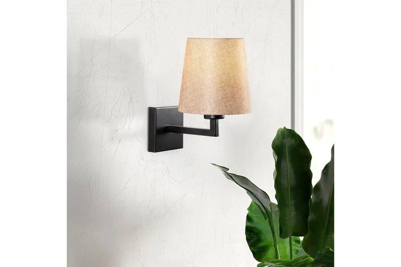 Vegg lampe Fenda Svart / Krem - Svart / Krem - Belysning - Innendørsbelysning & Lamper - Soveromslampe - Sengelamper - Sengelampe vegg