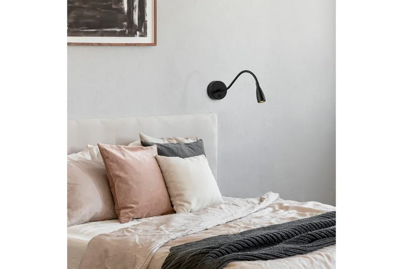 Vegg lampe Lesing Svart - Svart - Belysning - Innendørsbelysning & Lamper - Soveromslampe - Sengelamper - Sengelampe vegg