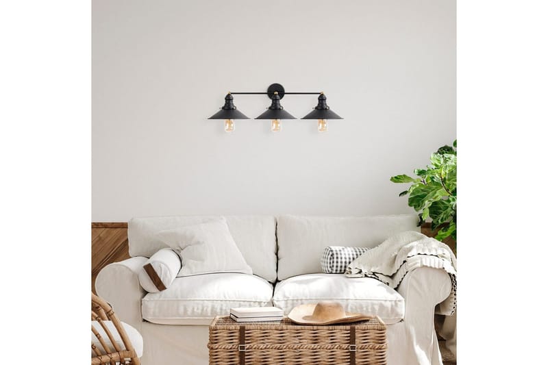 Vegg lampe Nolen Svart / Antikk - Svart/Antrasitt - Belysning - Innendørsbelysning & Lamper - Soveromslampe - Sengelamper - Sengelampe vegg