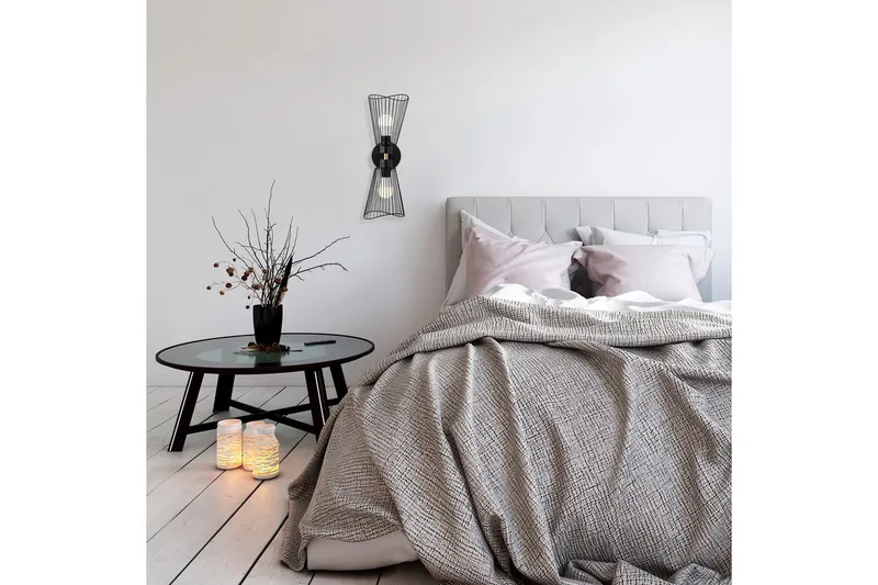 Vegg lampe Novin Svart - Svart - Belysning - Innendørsbelysning & Lamper - Soveromslampe - Sengelamper - Sengelampe vegg