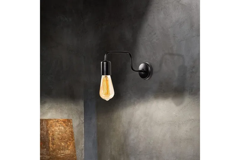 Vegg lampe Nymera Svart - Svart - Belysning - Innendørsbelysning & Lamper - Soveromslampe - Sengelamper - Sengelampe vegg