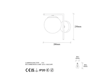 Vegg lampe Olan Antikk Hvit - Hvit - Belysning - Innendørsbelysning & Lamper - Soveromslampe - Sengelamper - Sengelampe vegg