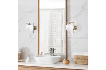 Vegg lampe Olan Antikk Hvit - Hvit - Belysning - Innendørsbelysning & Lamper - Soveromslampe - Sengelamper - Sengelampe vegg