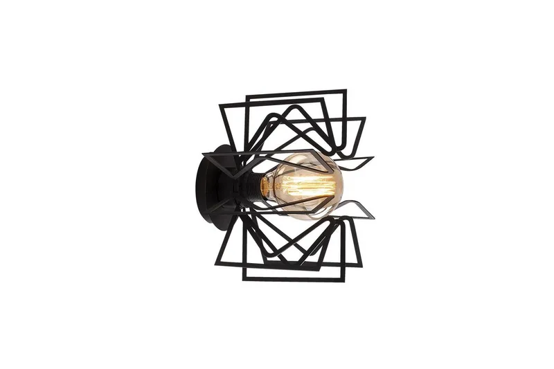 Vegg lampe Quira Black, Svart