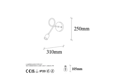 Vegg lampe Ranju Svart / Antikk - Bronse/Svart - Belysning - Innendørsbelysning & Lamper - Soveromslampe - Sengelamper - Sengelampe vegg