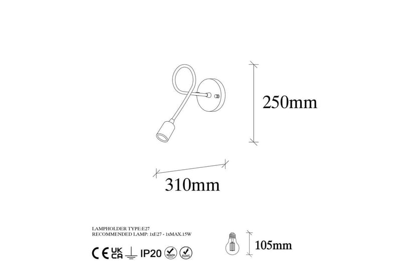 Vegg lampe Ranju Svart / Antikk - Bronse/Svart - Belysning - Innendørsbelysning & Lamper - Soveromslampe - Sengelamper - Sengelampe vegg