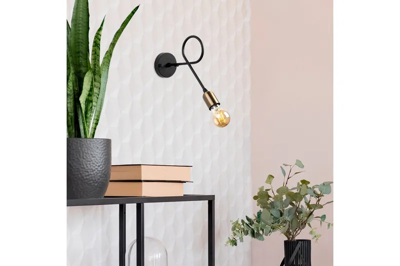 Vegg lampe Ranju Svart / Antikk - Bronse/Svart - Belysning - Innendørsbelysning & Lamper - Soveromslampe - Sengelamper - Sengelampe vegg