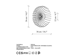 Vegg lampe Sadortel gull - 36 x 12 x 36 cm - Belysning - Innendørsbelysning & Lamper - Soveromslampe - Sengelamper - Sengelampe vegg