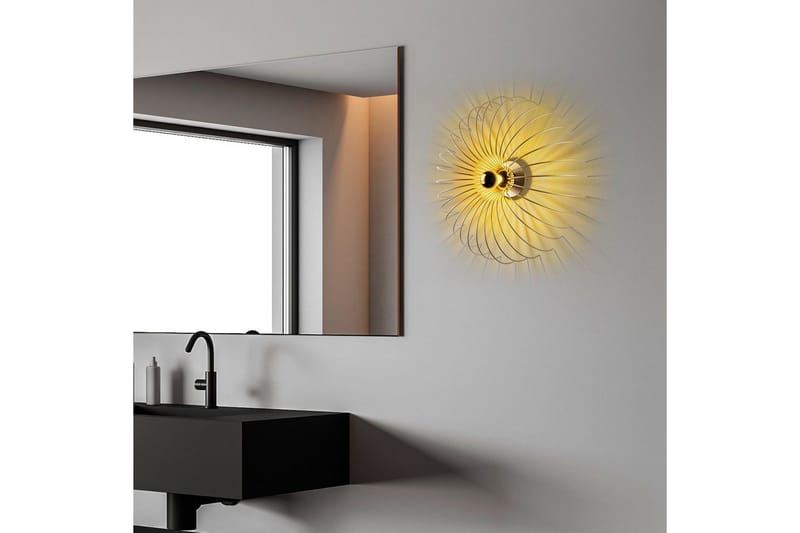Vegg lampe Sadortel gull - 56 x 16 x 56 cm - Belysning - Innendørsbelysning & Lamper - Soveromslampe - Sengelamper - Sengelampe vegg