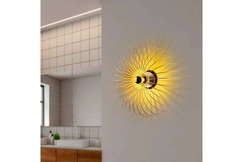 Vegg lampe Sadortel gull - 56 x 16 x 56 cm - Belysning - Innendørsbelysning & Lamper - Soveromslampe - Sengelamper - Sengelampe vegg