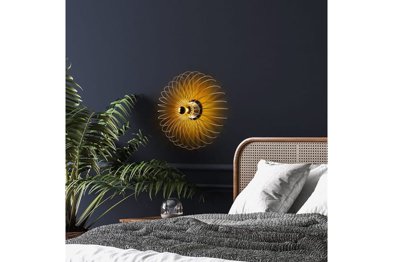 Vegg lampe Sadortel gull - 56 x 16 x 56 cm - Belysning - Innendørsbelysning & Lamper - Soveromslampe - Sengelamper - Sengelampe vegg