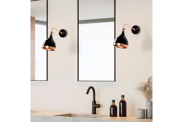 Vegg lampe Soodz Svart / Kobber - Svart / Kobber - Belysning - Innendørsbelysning & Lamper - Soveromslampe - Sengelamper - Sengelampe vegg