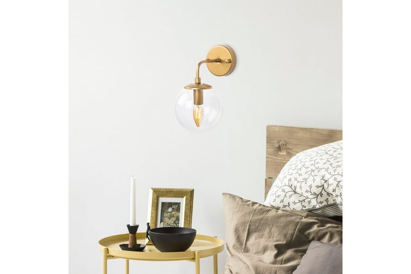 Vegg lampe Soona Gull Gjennomsiktig - Gull Gjennomsiktig - Belysning - Innendørsbelysning & Lamper - Soveromslampe - Sengelamper - Sengelampe vegg