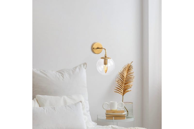 Vegg lampe Soona Gull Gjennomsiktig - Gull Gjennomsiktig - Belysning - Innendørsbelysning & Lamper - Soveromslampe - Sengelamper - Sengelampe vegg