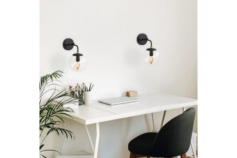 Vegg lampe Soona Svart / Gull - Svart / Gull - Belysning - Innendørsbelysning & Lamper - Soveromslampe - Sengelamper - Sengelampe vegg