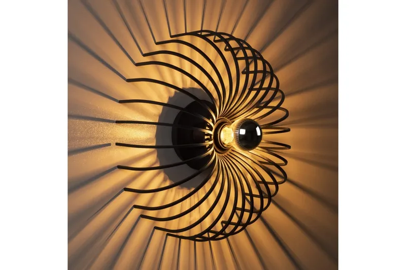 Vegg lampe Subbersta Svart - Diameter: 12 cm - Belysning - Innendørsbelysning & Lamper - Soveromslampe - Sengelamper - Sengelampe vegg