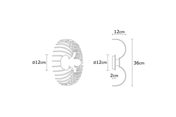 Vegg lampe Subbersta Svart - Diameter: 12 cm - Belysning - Innendørsbelysning & Lamper - Soveromslampe - Sengelamper - Sengelampe vegg