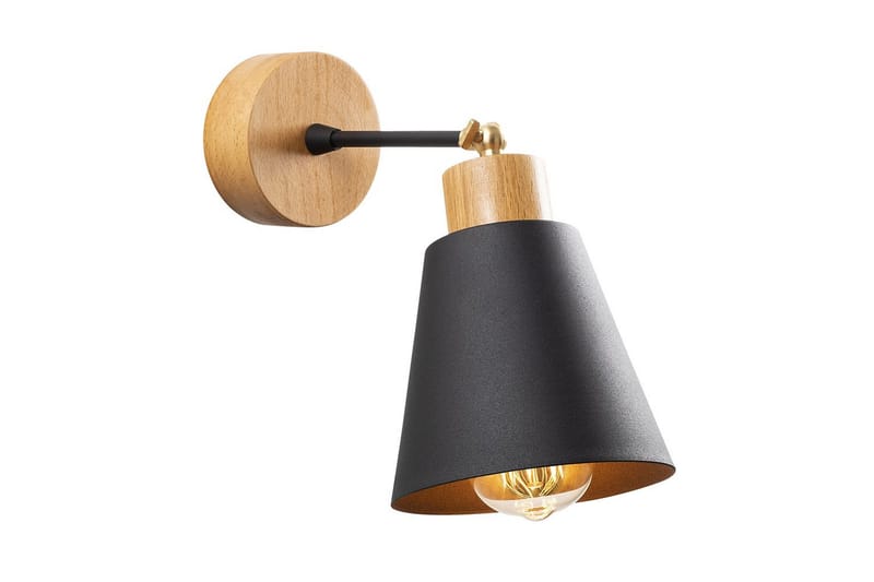 Vegg lampe Sudalwani Svart / Eik - Svart / Eik - Belysning - Innendørsbelysning & Lamper - Soveromslampe - Sengelamper - Sengelampe vegg