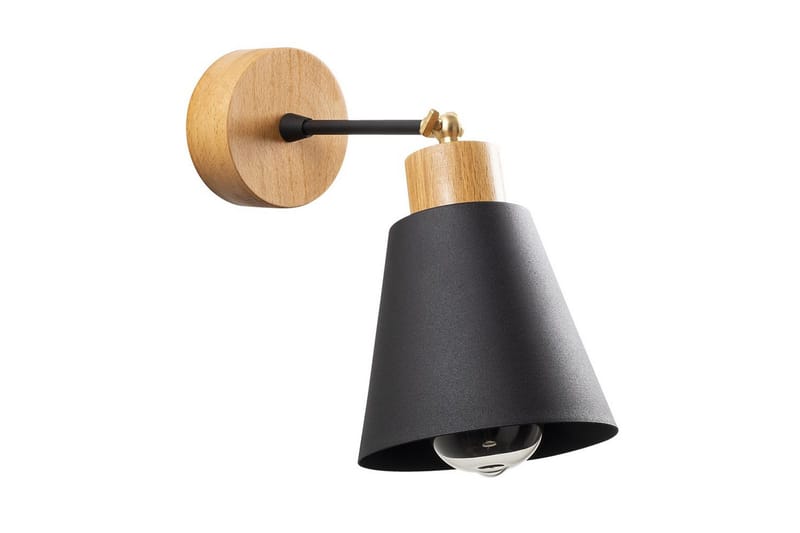 Vegg lampe Sudalwani Svart / Eik - Svart / Eik - Belysning - Innendørsbelysning & Lamper - Soveromslampe - Sengelamper - Sengelampe vegg