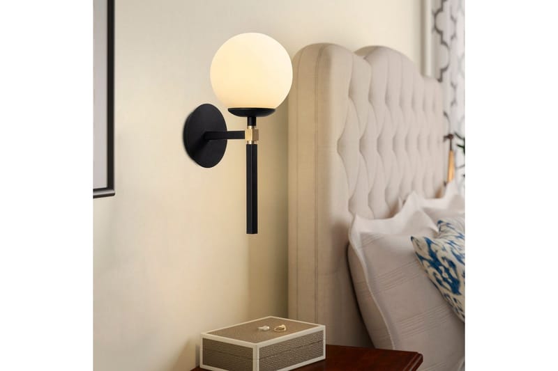 Vegg lampe Sudasalle Svart / Hvit - Svart/Hvit - Belysning - Innendørsbelysning & Lamper - Soveromslampe - Sengelamper - Sengelampe vegg