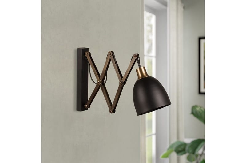 Vegg lampe Sugana Lyra Svart / Vintage - Beige/Svart - Belysning - Innendørsbelysning & Lamper - Soveromslampe - Sengelamper - Sengelampe vegg