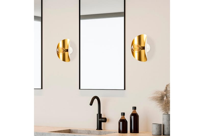 Vegg lampe Sugana Vira Hvit / Gull - Gull/Hvit - Belysning - Innendørsbelysning & Lamper - Soveromslampe - Sengelamper - Sengelampe vegg