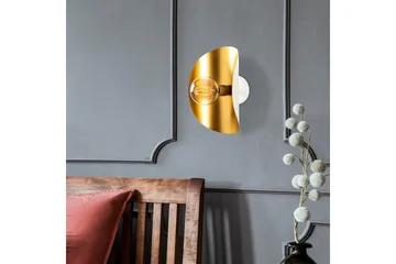 Vegg lampe Sugana Vira Hvit / Gull - Gull/Hvit - Belysning - Innendørsbelysning & Lamper - Soveromslampe - Sengelamper - Sengelampe vegg