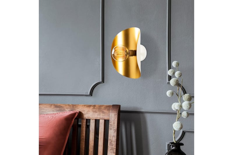Vegg lampe Sugana Vira Hvit / Gull - Gull/Hvit - Belysning - Innendørsbelysning & Lamper - Soveromslampe - Sengelamper - Sengelampe vegg