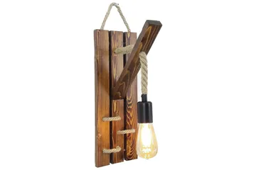 Vegg lampe Teyra Tre - Brun - Belysning - Innendørsbelysning & Lamper - Soveromslampe - Sengelamper - Sengelampe vegg