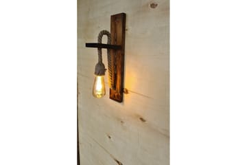 Vegg lampe Teyra Valnøtt - Rødfarget tre - Belysning - Innendørsbelysning & Lamper - Soveromslampe - Sengelamper - Sengelampe vegg