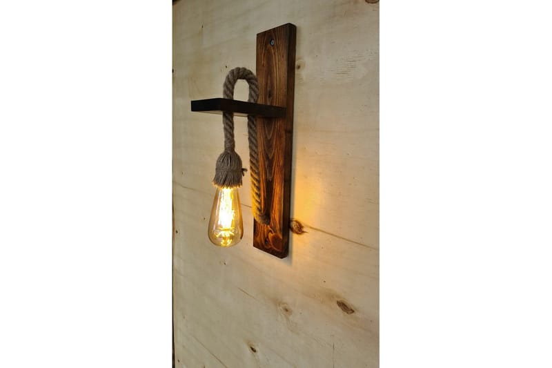 Vegg lampe Teyra Valnøtt - Rødfarget tre - Belysning - Innendørsbelysning & Lamper - Soveromslampe - Sengelamper - Sengelampe vegg