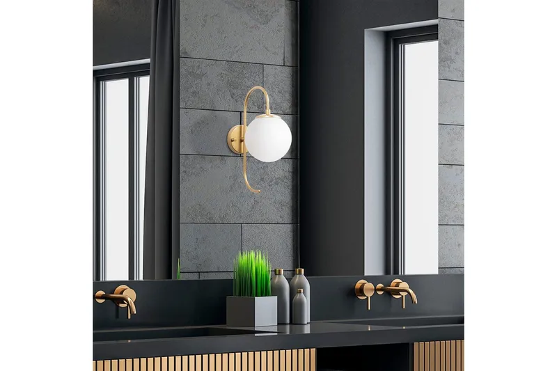 Vegg lampe Thalara Skinnende Gull - Skinnende Gull - Belysning - Innendørsbelysning & Lamper - Soveromslampe - Sengelamper - Sengelampe vegg