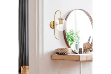 Vegg lampe Thalara Skinnende Gull Transparent - Skinnende Gull Transparent - Belysning - Innendørsbelysning & Lamper - Soveromslampe - Sengelamper - Sengelampe vegg