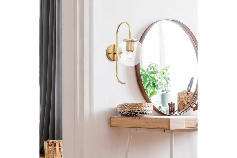 Vegg lampe Thalara Skinnende Gull Transparent - Skinnende Gull Transparent - Belysning - Innendørsbelysning & Lamper - Soveromslampe - Sengelamper - Sengelampe vegg