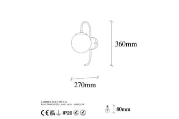 Vegg lampe Thalara Skinnende Gull Transparent - Skinnende Gull Transparent - Belysning - Innendørsbelysning & Lamper - Soveromslampe - Sengelamper - Sengelampe vegg