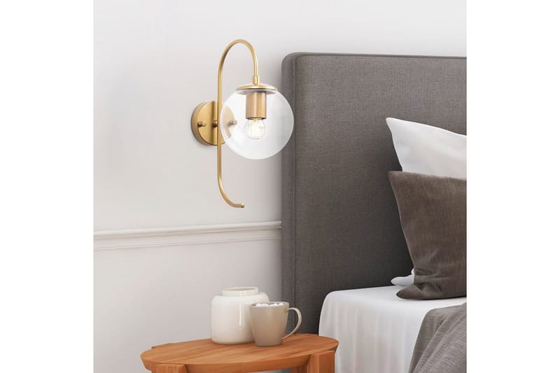 Vegg lampe Thalara Skinnende Gull Transparent - Skinnende Gull Transparent - Belysning - Innendørsbelysning & Lamper - Soveromslampe - Sengelamper - Sengelampe vegg