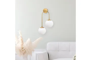 Vegg lampe Thalara To Skinnende Gull - Gull - Belysning - Innendørsbelysning & Lamper - Soveromslampe - Sengelamper - Sengelampe vegg