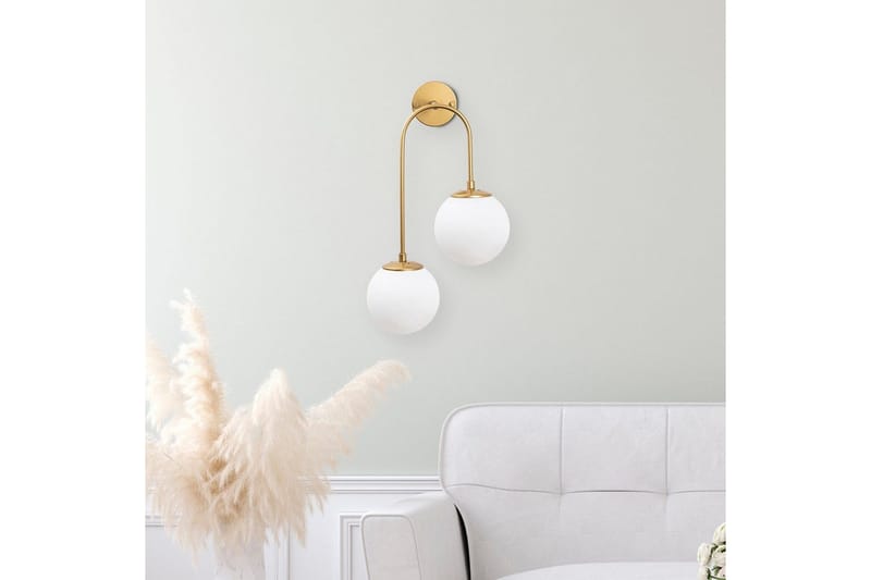 Vegg lampe Thalara To Skinnende Gull - Gull - Belysning - Innendørsbelysning & Lamper - Soveromslampe - Sengelamper - Sengelampe vegg