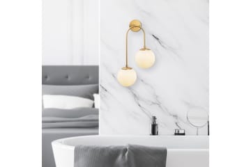 Vegg lampe Thalara To Skinnende Gull - Gull - Belysning - Innendørsbelysning & Lamper - Soveromslampe - Sengelamper - Sengelampe vegg