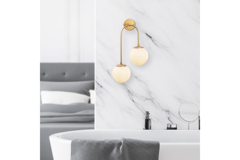 Vegg lampe Thalara To Skinnende Gull - Gull - Belysning - Innendørsbelysning & Lamper - Soveromslampe - Sengelamper - Sengelampe vegg