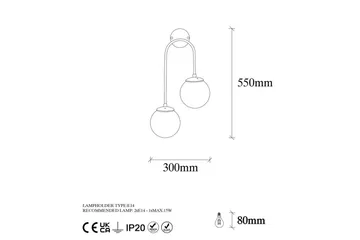 Vegg lampe Thalara To Skinnende Gull - Gull - Belysning - Innendørsbelysning & Lamper - Soveromslampe - Sengelamper - Sengelampe vegg