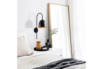 Vegg lampe Thela Svart - Antrasitt - Belysning - Innendørsbelysning & Lamper - Soveromslampe - Sengelamper - Sengelampe vegg