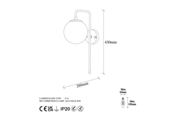 Vegg lampe Tolra Vintage Gjennomsiktig - Gjennomsiktig - Belysning - Innendørsbelysning & Lamper - Soveromslampe - Sengelamper - Sengelampe vegg