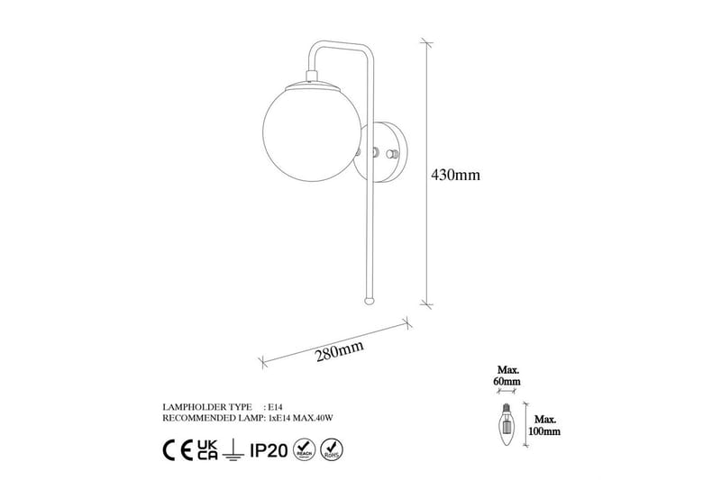 Vegg lampe Tolra Vintage Gjennomsiktig - Gjennomsiktig - Belysning - Innendørsbelysning & Lamper - Soveromslampe - Sengelamper - Sengelampe vegg