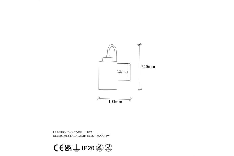 Vegg lampe Yalara Gull - Gull - Belysning - Innendørsbelysning & Lamper - Soveromslampe - Sengelamper - Sengelampe vegg