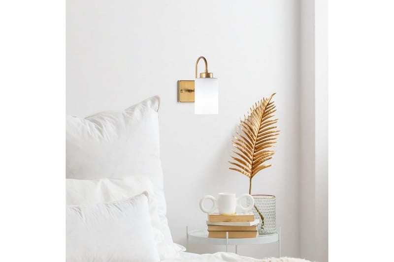 Vegg lampe Yalara Hvit / Gull - Hvit / Gull - Belysning - Innendørsbelysning & Lamper - Soveromslampe - Sengelamper - Sengelampe vegg