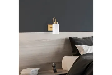 Vegg lampe Yalara Hvit / Gull - Hvit / Gull - Belysning - Innendørsbelysning & Lamper - Soveromslampe - Sengelamper - Sengelampe vegg
