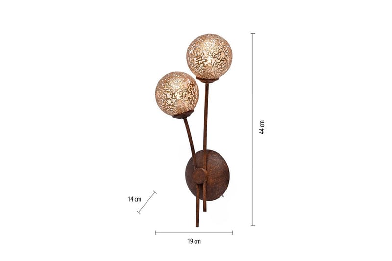 Vegglampe Greta - 19x44x14 cm - Belysning - Innendørsbelysning & Lamper - Soveromslampe - Sengelamper - Sengelampe vegg
